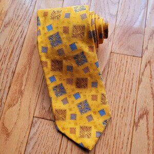 Robert Talbott Best of Class Geometric Silk Tie Yellow 60" USA Made Necktie